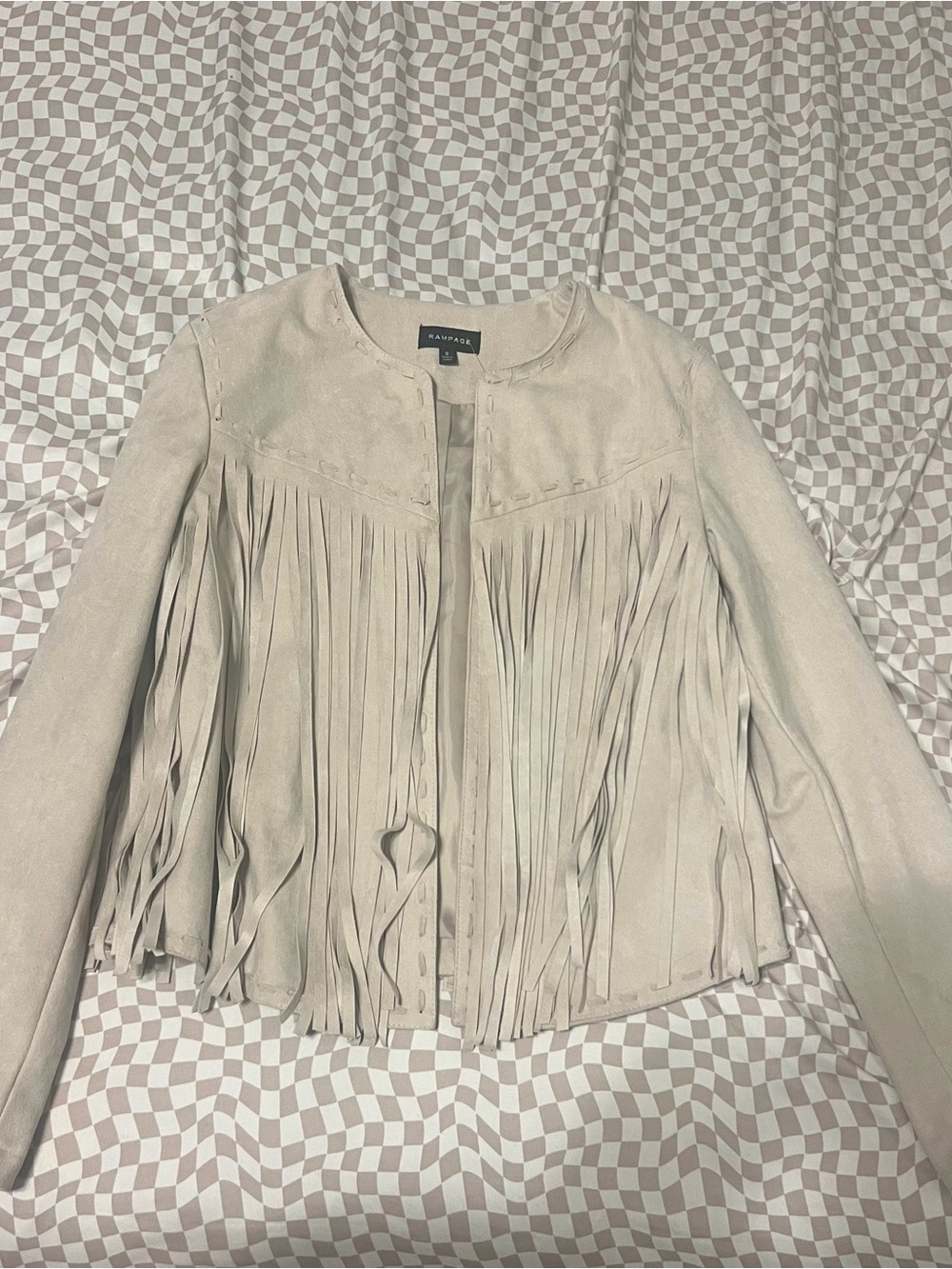 Rampage fringe faux suede jacket